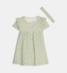 Ensemble robe et bandeau Lafifi motif floral coton bio Cadet Rousselle