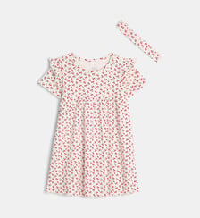Ensemble robe et bandeau Lafifi motif floral coton bio Cadet Rousselle
