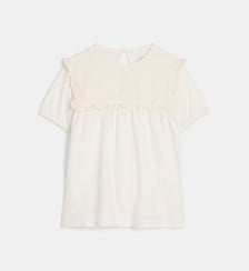 T-shirt Leonna maille pointelle en coton bio Cadet Rousselle