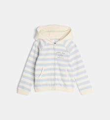 Gilet Lasilou capuche rayures terry coton bio Cadet Rousselle