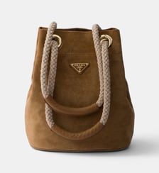 Sac seau Mariner en daim Prada