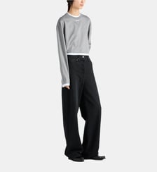 T-shirt à manches longues en jersey de coton Prada