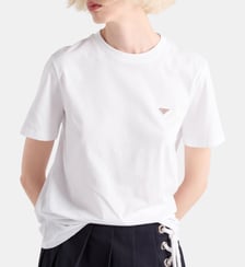 T-shirt droit en jersey de coton Prada