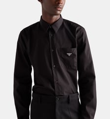 Chemise droit en coton signature Prada