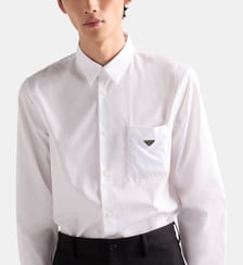 Chemise droit en coton signature Prada
