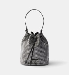 Mini sac seau en satin à cristaux Prada