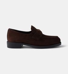 Mocassins en veau velours signature Prada