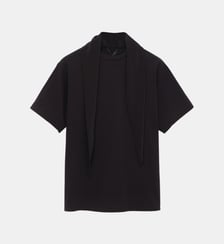 T-shirt droit col foulard en jersey de coton Carven