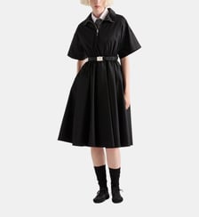 Robe midi fluide à manches courtes Prada