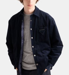 Chemise droite en velours côtelé Prada