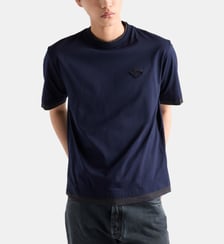 T-shirt droit en coton signature Prada