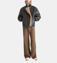 Manteau court Shearling en cuir Lemaire