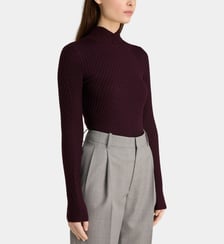 Pull slim à côtes en laine Victoria Beckham