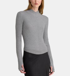 Pull slim côtelé en laine Victoria Beckham