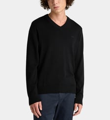 Pull col V logo en coton Dockers