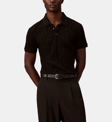 Polo ajusté en coton imprimé monogramme Calvin Klein