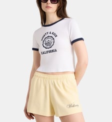 T-shirt droit et court signature coton Sporty & Rich