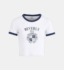 T-shirt court et droit message et signature coton  Sporty & Rich