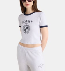 T-shirt court et droit message et signature coton  Sporty & Rich