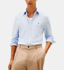 Chemise en piqué de coton signature Tommy Hilfiger