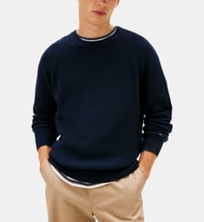Pull droit col rond signature Tommy Hilfiger
