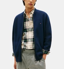 Gilet universitaire droit en coton mélangé signature Tommy Hilfiger