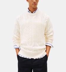 Pull droit en laine mélangée effet tricoté Tommy Hilfiger