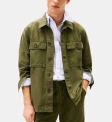 Veste droite en coton poches à rabat Tommy Hilfiger