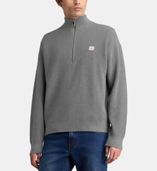 Pull droit zippé en coton signature Calvin Klein