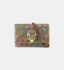 Sac à main forme pochette Mini Kensington en coton à carreaux Kurt Geiger London