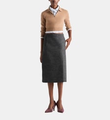 Pull polo zippé ajusté en cachemire Prada