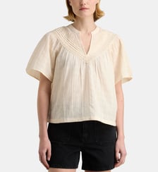 Top Cascavel brodé en dobby de coton bio Galeries Lafayette