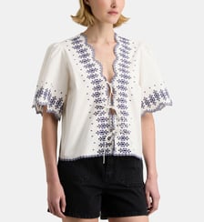 Top Egee à broderies en coton bio Galeries Lafayette