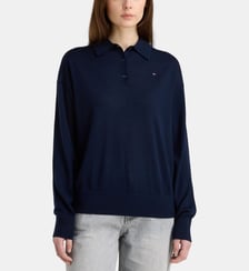 Polo droit fine maille flag Tommy Hilfiger