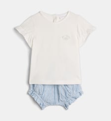 Ensemble t-shirt bloomer Maeva coton vichy Cadet Rousselle