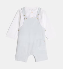 Ensemble salopette courte et t-shirt Mapol coton et lin Cadet Rousselle