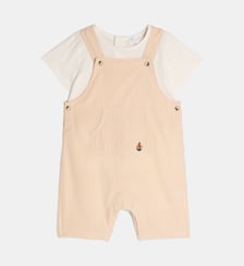 Ensemble salopette courte Mapoule Pop rayures coton bio Cadet Rousselle