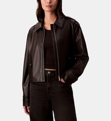 Blouson biker ajusté col chemise Calvin Klein