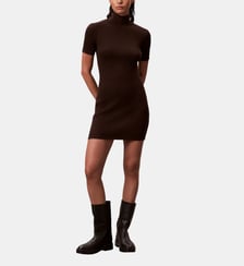 Robe courte ajustée col montant Calvin Klein