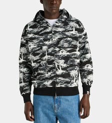 Sweat à capuche zippé en coton à imprimé tropical A BATHING APE ®