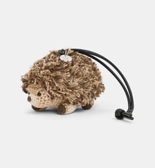 Charm pour sac en coton crocheté et cuir Hedgehog JW Anderson