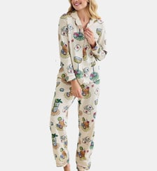 Ensemble de pyjama long Cocktail coaster droit en coton Chelsea Peers
