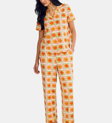 Ensemble de pyjama long Sunshine Grid droit en coton Chelsea Peers