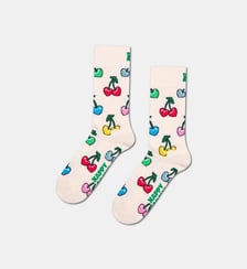Chaussettes hautes Cherry Heart en coton mélangé imprimé Happy Socks