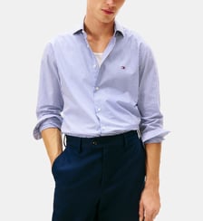 Chemise droite rayée signature Tommy Hilfiger