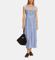 Robe longue Theodora en coton motif rayé Roseanna