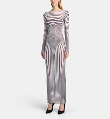 Robe longue marinière mesh Jean Paul Gaultier