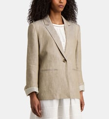 Veste classique Napoli droite longue en lin Jodhpur