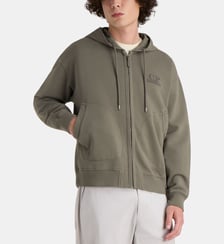 Hoodie zippé Open in Diagonal Fleece coton C.P. Company