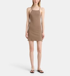 Robe courte bretelles Pointelle coton bio Organic Basics